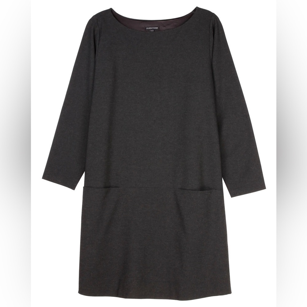 EUC - Eileen Fisher - Milano Viscose Knit Dress - size Medium - black